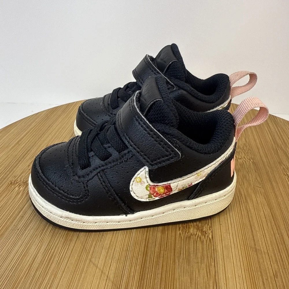 Nike Girls Court Borough Low Floral Casual Sneakers Size‎ 4C BQ7033-001